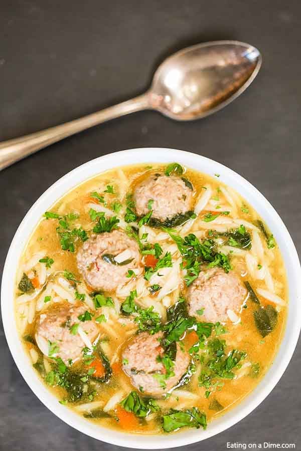 Crock Pot Italian Wedding Soup Recipe has everything you need for a great meal. The chicken meatballs, orzo pasta and veggies make a tasty and easy dinner.