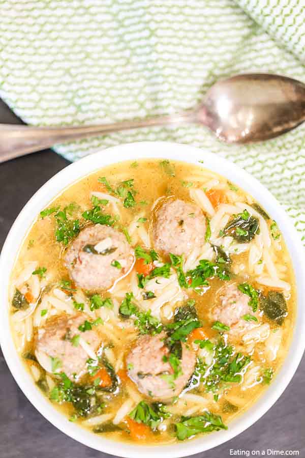 Crock Pot Italian Wedding Soup Recipe has everything you need for a great meal. The chicken meatballs, orzo pasta and veggies make a tasty and easy dinner.