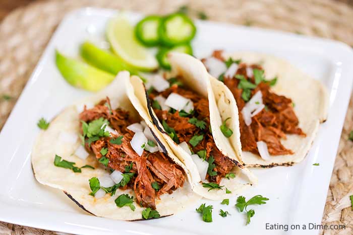 This delicious Crock Pot Chipotle BBQ Steak Tacos Recipe is so simple but takes street tacos to the next level. Try these flavorful shredded beef tacos!