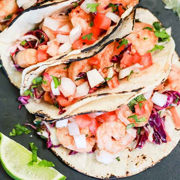 Best Shrimp Taco Recipe {in 5 minutes!} - Easy Skillet Shrimp Tacos
