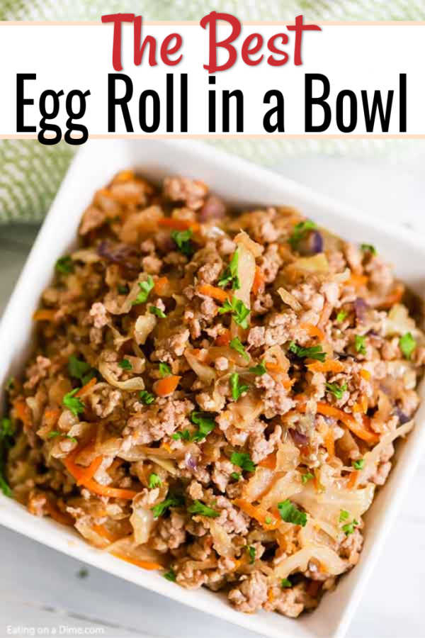 Enjoy Egg roll in a bowl recipe while staying low carb but still with tons of flavor. You will find everything you love about egg rolls packed in this bowl. 