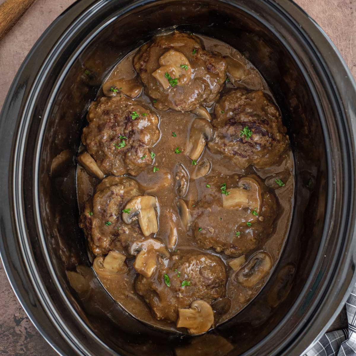 Slow Cooker Salisbury Steak (+Video) - The Country Cook