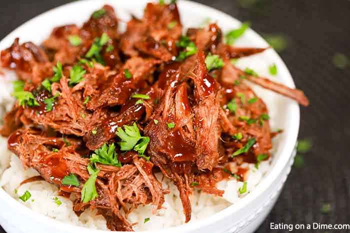 Tender beef is slow cooked to perfection in adobo sauce and BBQ sauce for the best Crock pot chipotle bbq beef recipe. It is so easy and delicious. 
