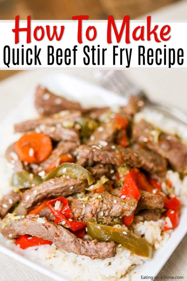 Skip take out and make this easy Beef Stir Fry Recipe instead. In just minutes, this meal with flavorful veggies and tender beef will be ready to enjoy.