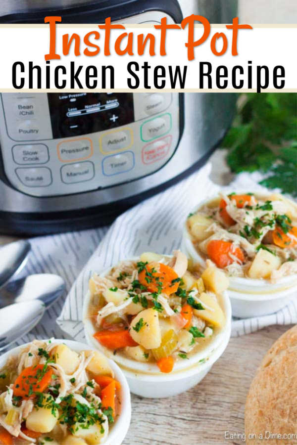 Instant Pot Chicken Stew Recipe is comfort food in every bite. Tons of flavorful chicken combined with potatoes, veggies and more make a great meal.