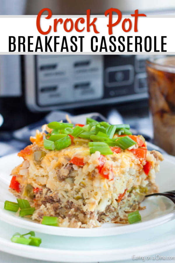 Try this easy CrockPot Breakfast Casserole Recipe for a delicious breakfast idea. This is perfect for holidays but easy enough for busy school mornings.
