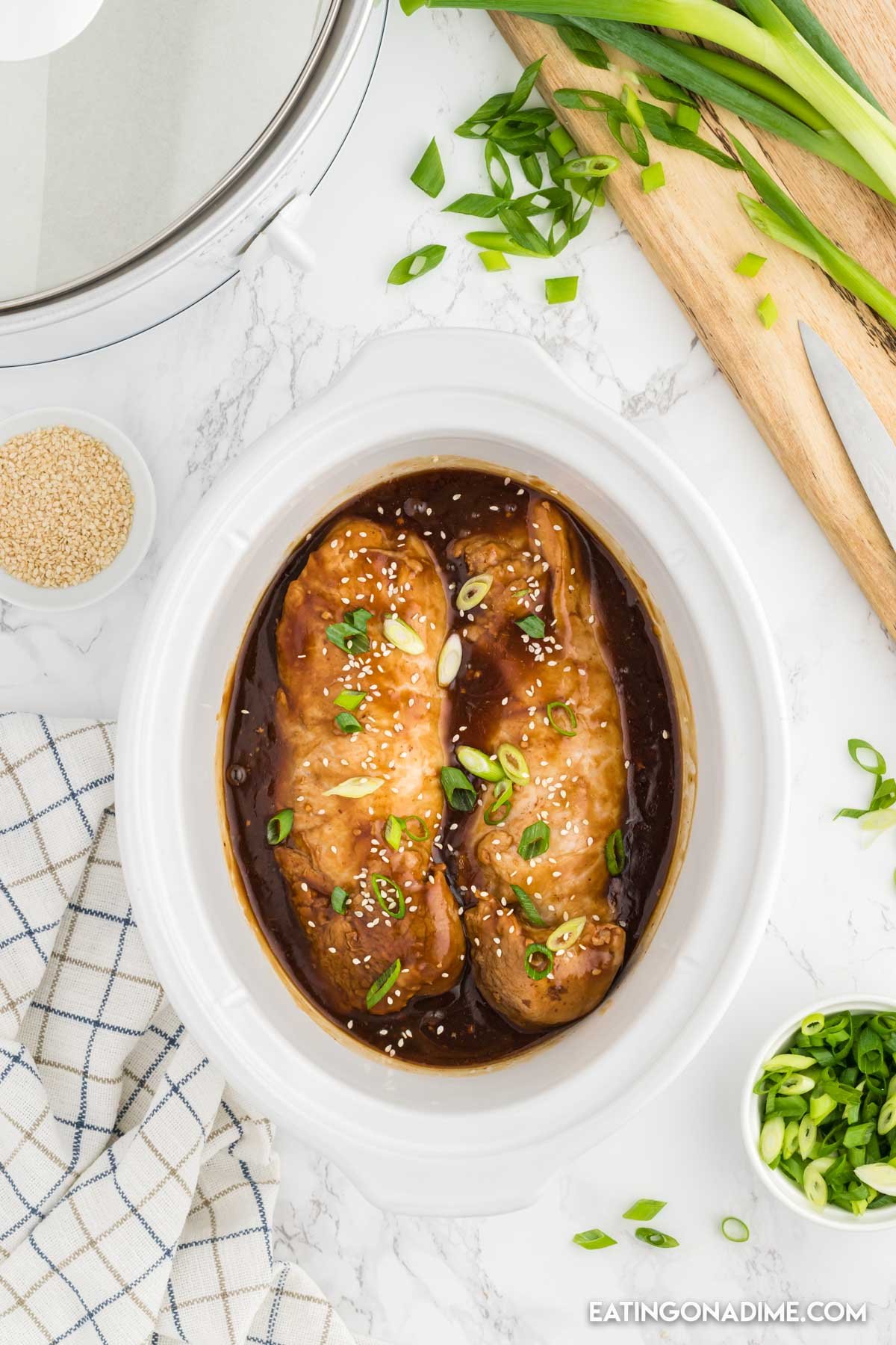 Pork tenderloin in the slow cooker with teriyaki sauce