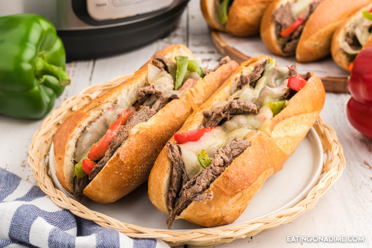 Philly Cheesesteak on a white plate
