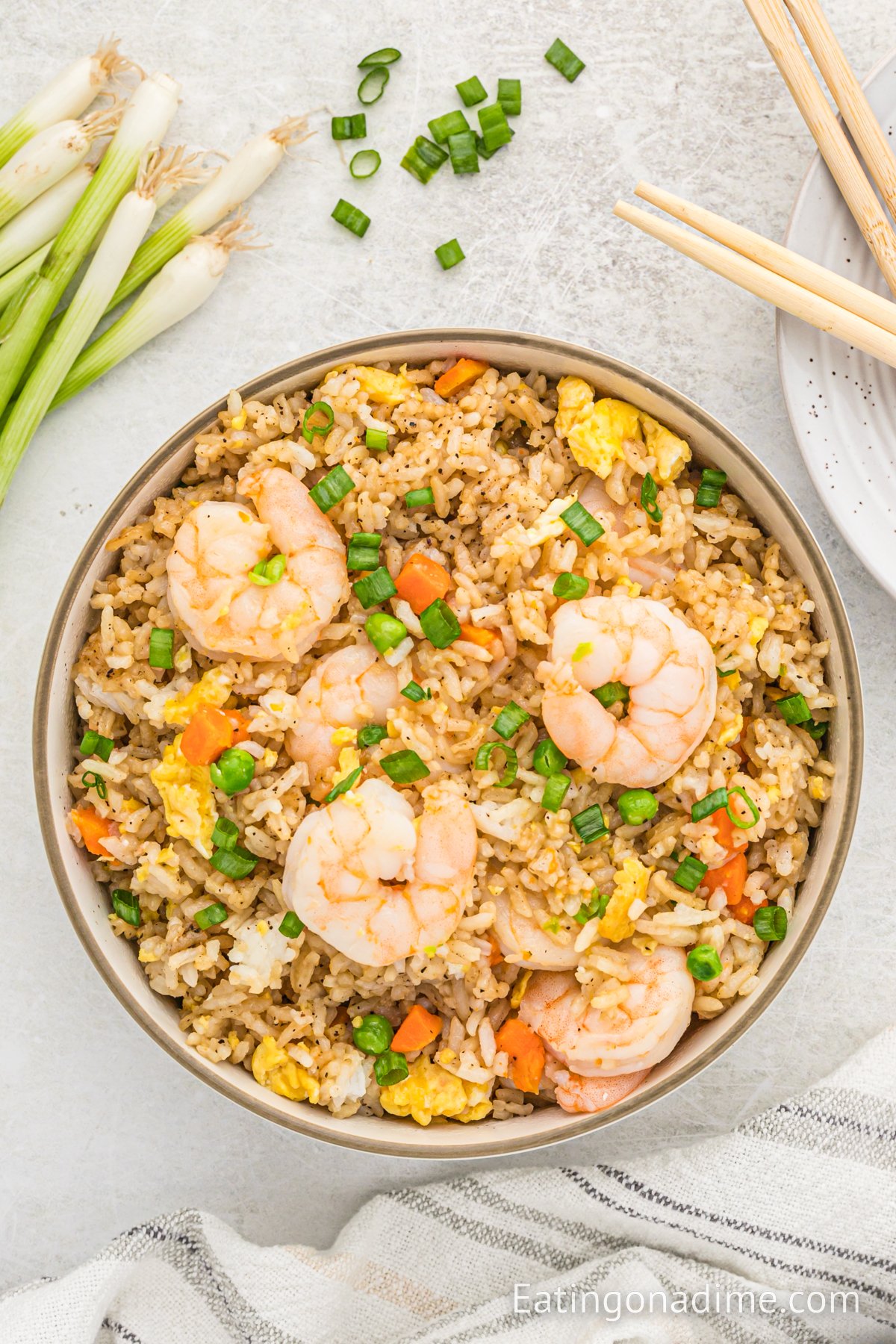 Shrimp Fried Rice in a skillet