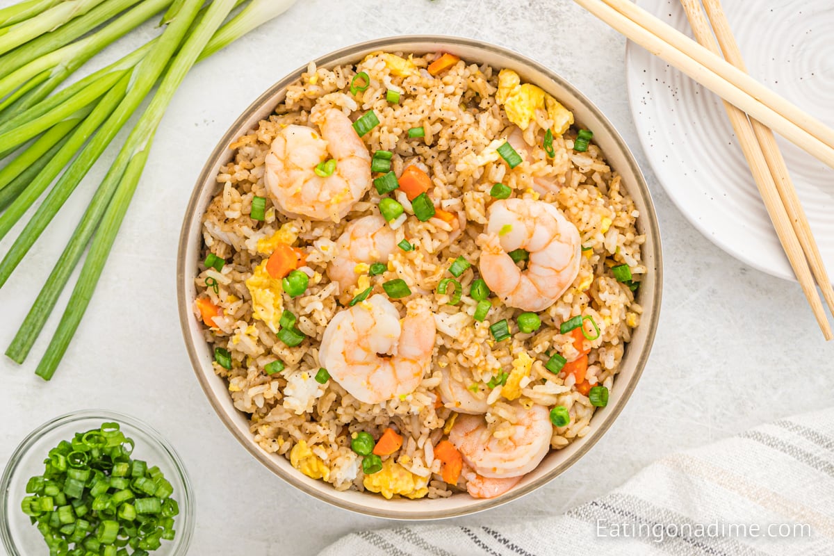 Shrimp Fried Rice in a bowl