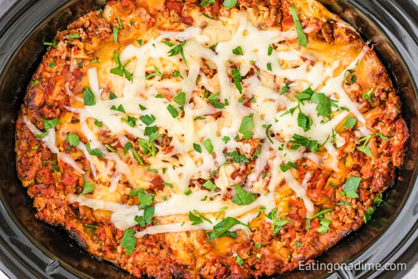 Turkey Lasagna in the crock pot