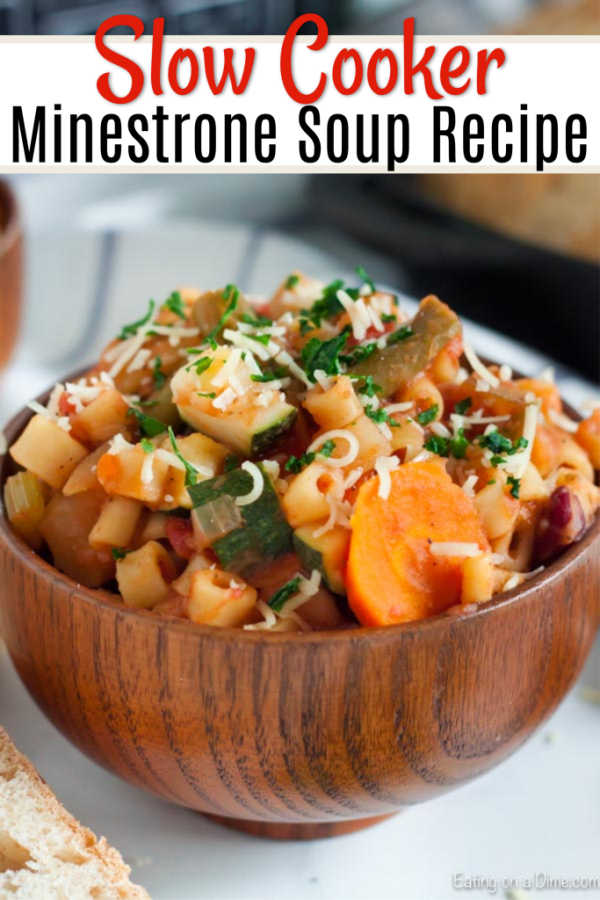 Crock Pot Minestrone Soup Recipe comes together for a flavor packed meal with little effort.  Make this tasty recipe to satisfy your craving for soup.