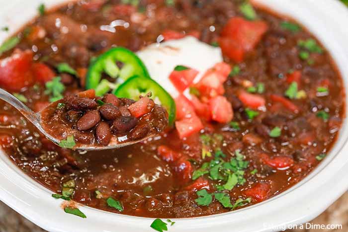 Crock Pot Black Bean Soup is a one pot meal perfect to warm you up and so easy to make. Try this for meatless Monday or anytime you want a great meal. 