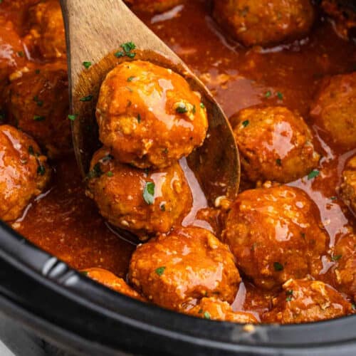 Crock Pot Honey Buffalo Chicken Meatballs recipe