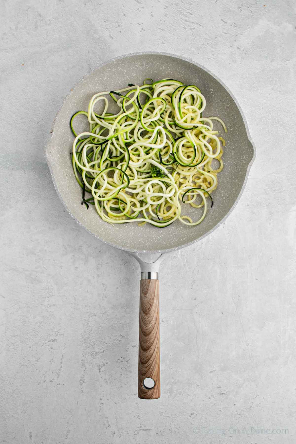 Cooking zoodles in a skillet