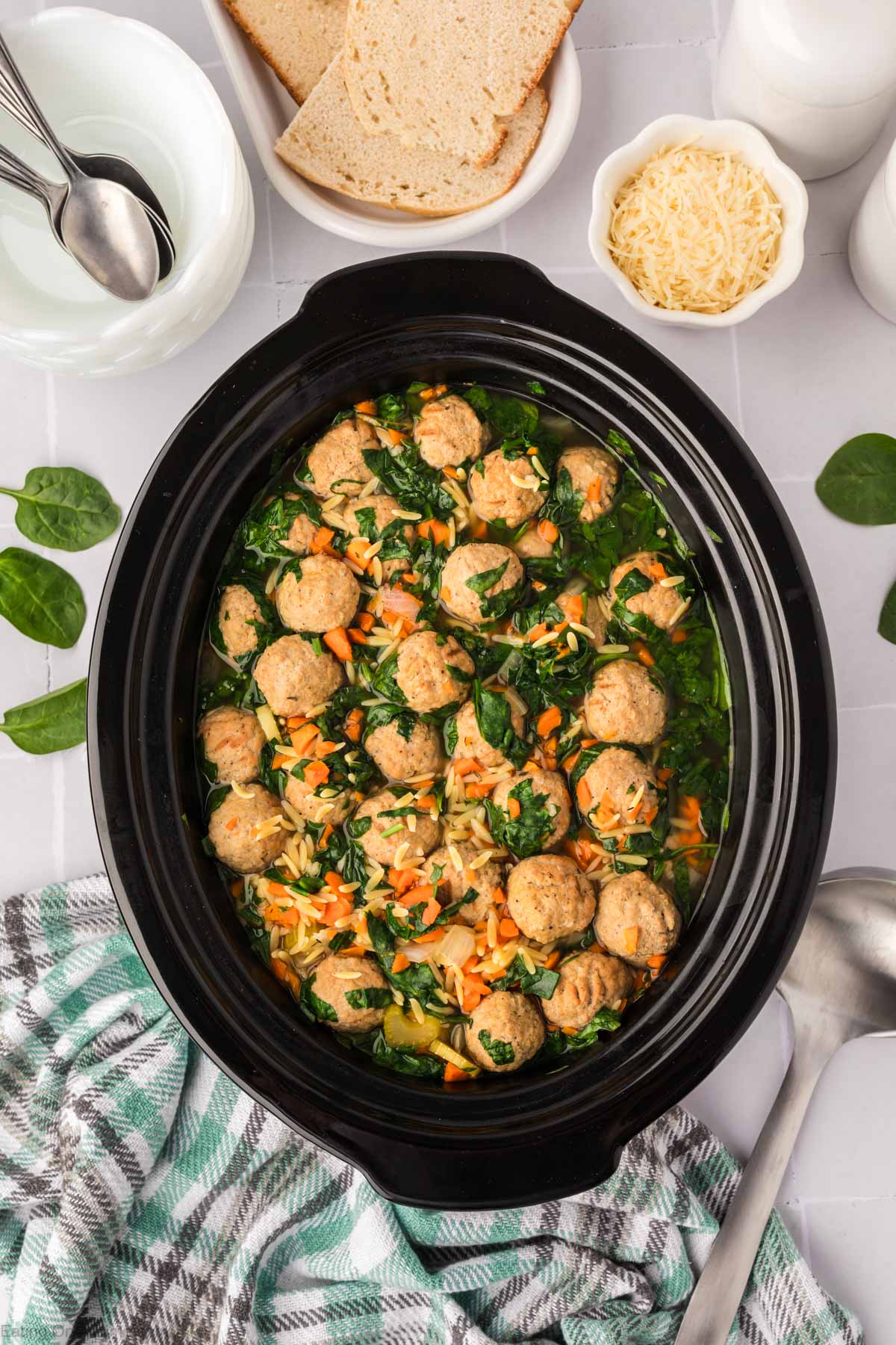 Italian Wedding Soup in the slow cooker