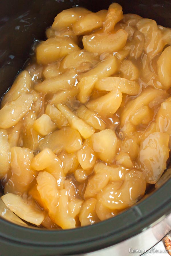 Apple pie filling in the slow cooker