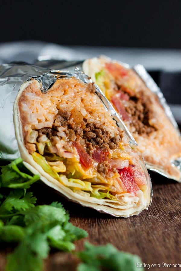 This Beef Burrito Recipe is a delicious grab and go meal perfect for busy weeknights but special enough for family dinner. Try this freezer friendly meal. 
