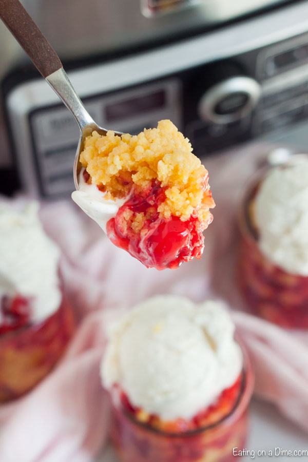 Crock Pot Cherry Dump Cake Recipe is so easy with only 3 ingredients. Cherries and the best topping come together for a recipe that will melt in your mouth.