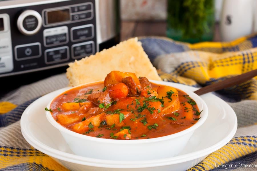 Bowl of Irish beef stew.