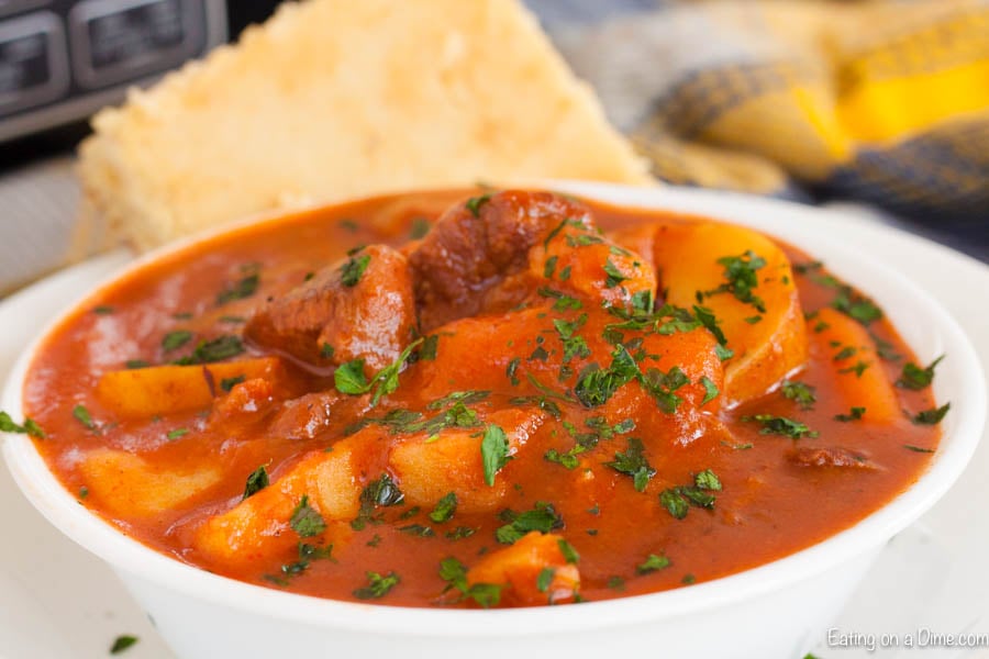 Bowl of Irish beef stew.