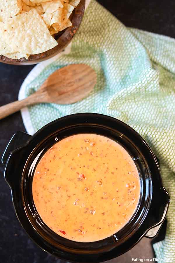 Rotel Dip in the slow cooker 