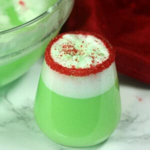 Close up image of ingredients needed for Grinch Punch.