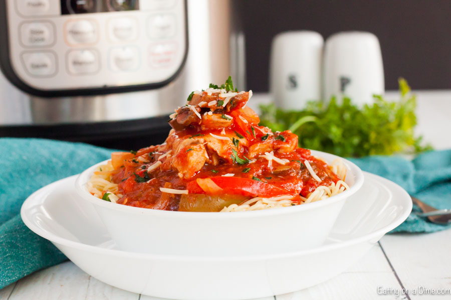 Instant Pot Chicken Cacciatore sounds fancy but it is really an easy meal to prepare. The instant pot makes it super fast and the chicken is so flavorful. 