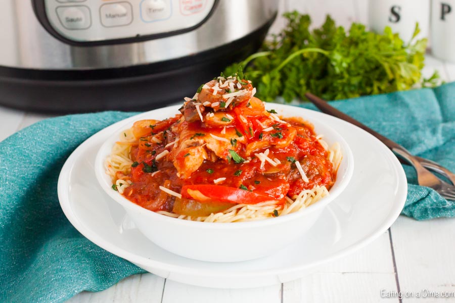 Instant Pot Chicken Cacciatore sounds fancy but it is really an easy meal to prepare. The instant pot makes it super fast and the chicken is so flavorful. 