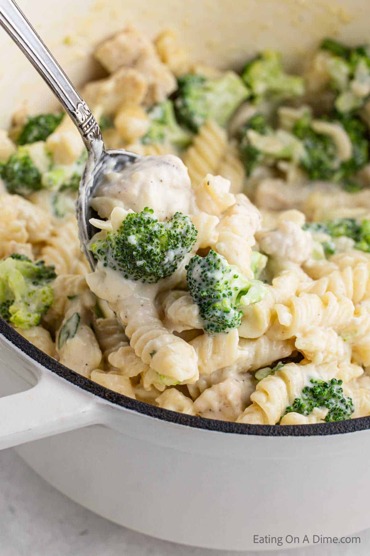 Chicken Broccoli Pasta in a large pot