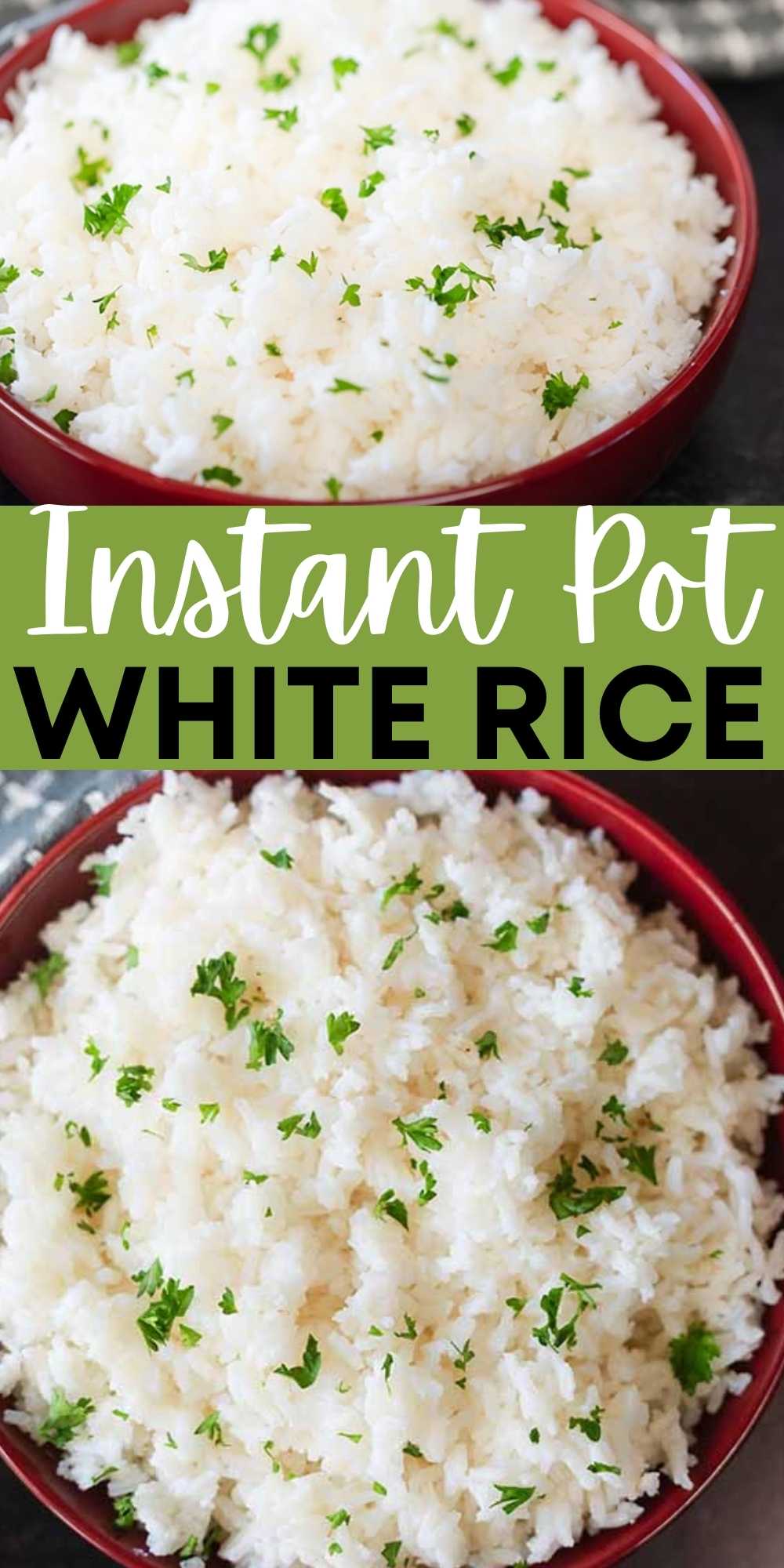 Instant pot white rice is so easy and a great way to make a large quantity of rice. We do this all the time to freeze, meal plan and more. You’ll love this simple pressure cooker white rice recipe. #eatingonadime #instantpotrecipes #ricerecipes #pressurecookerrecipes 
