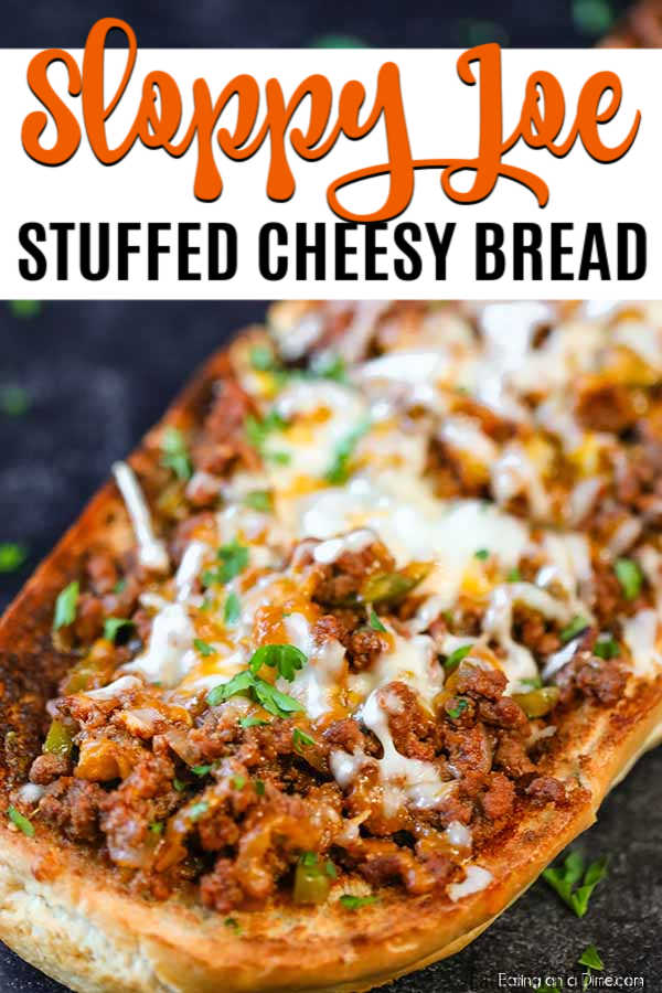 Sloppy joes stuffed french bread recipe has everything you love about sloppy joes in a cheese stuffed bread. This is the perfect party food or dinner idea.