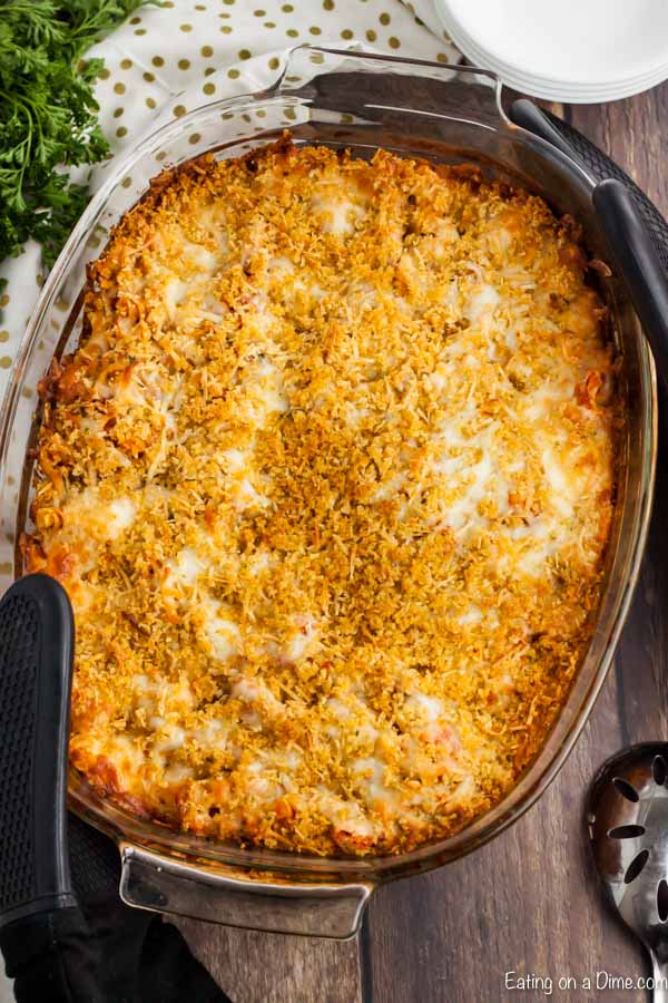 Easy Chicken Parmesan Pasta takes all the work out of traditional Chicken Parmesan and turns it into a casserole type dish. This is perfect for weeknights.