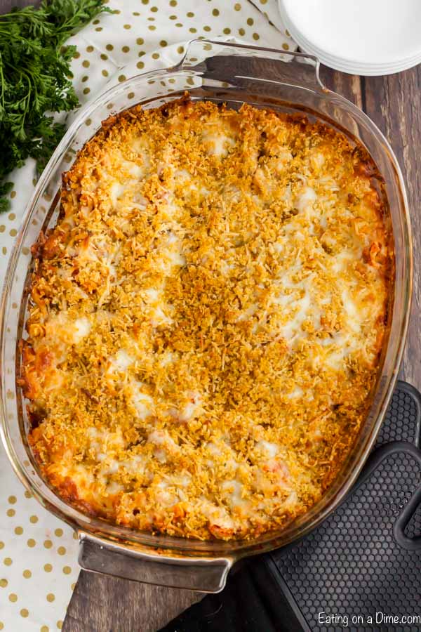 Easy Chicken Parmesan Pasta takes all the work out of traditional Chicken Parmesan and turns it into a casserole type dish. This is perfect for weeknights.