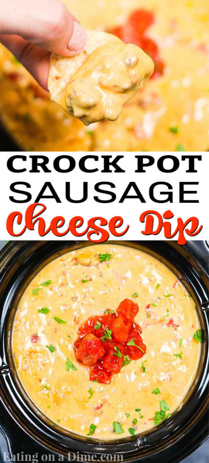 With only 3 ingredients, Crock Pot Sausage Cheese Dip is super easy. Lots of cheese and sausage blend to make this perfect for Game Day and tailgating. 