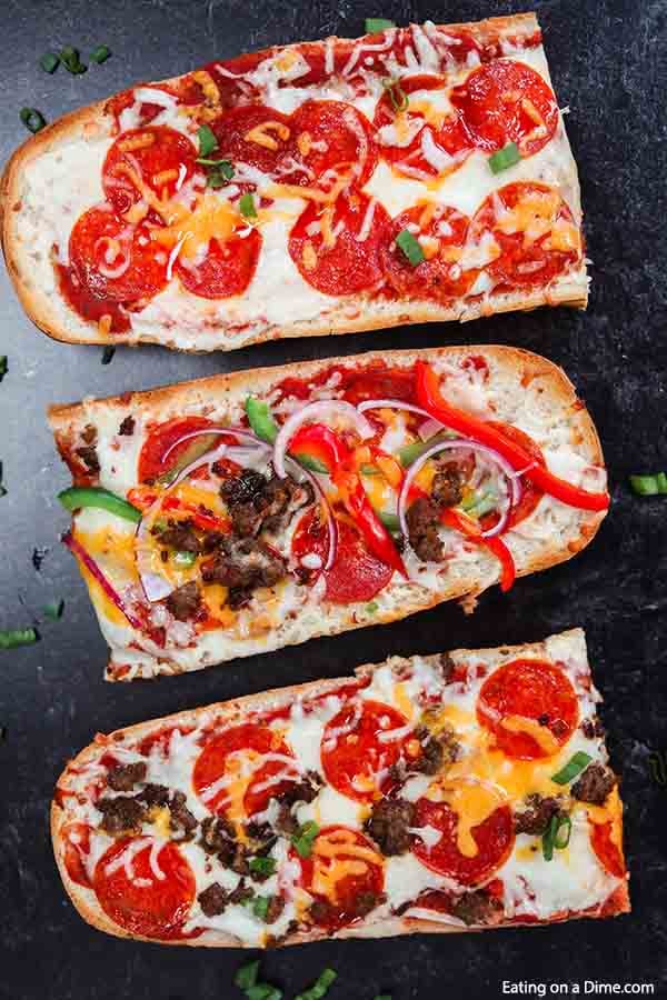 Close up image of French Bread Pizza 