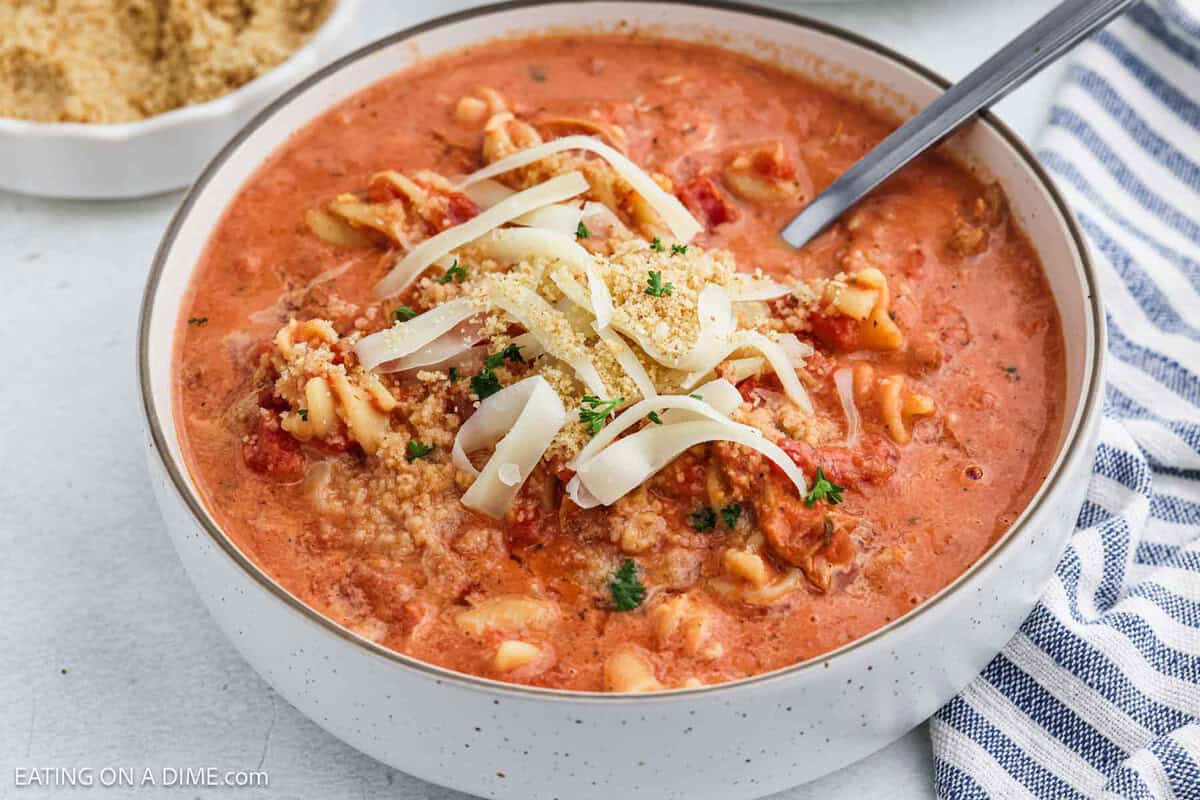 Crockpot Chicken Parmesan Soup