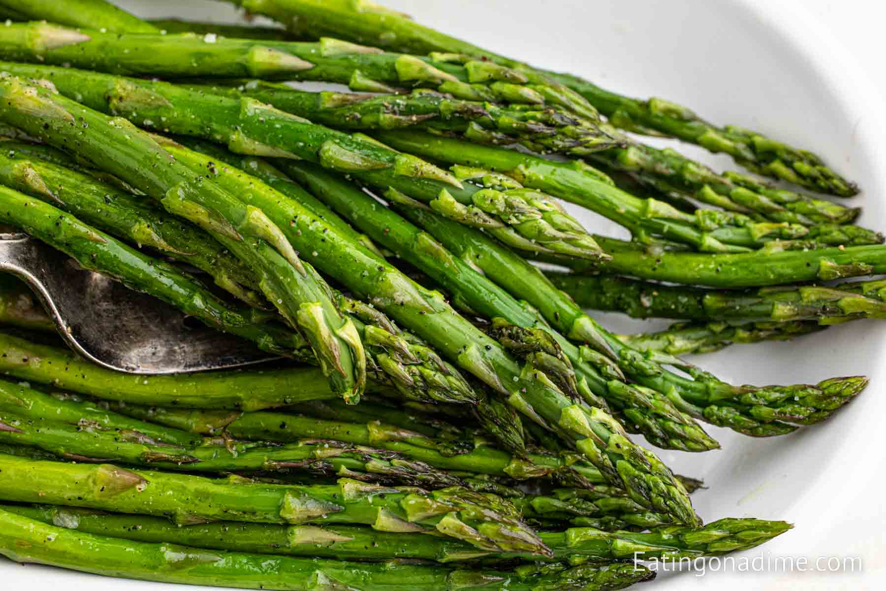 Asparagus in a serving dish