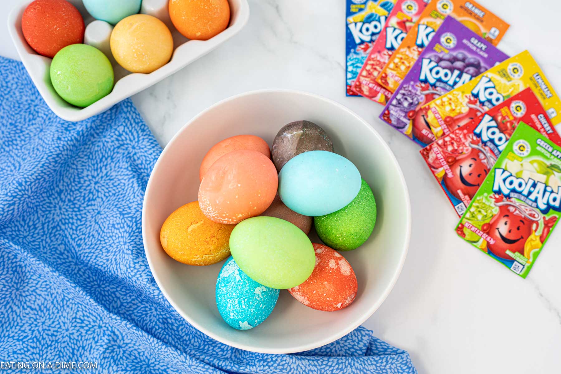 Dyed Easter Eggs in a bowl