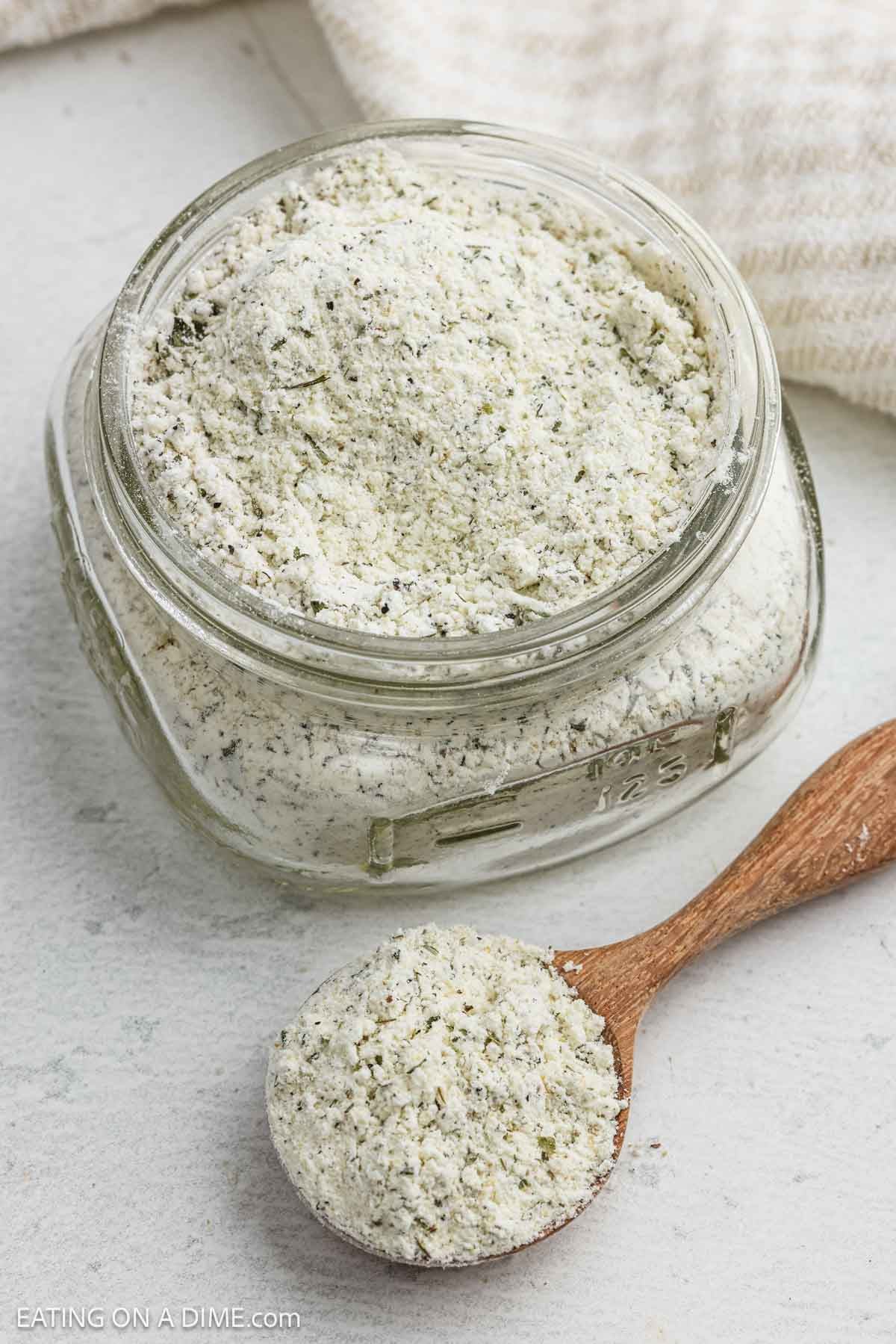 Spice blend in a mason jar.