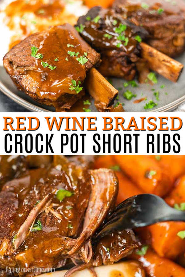 Crock pot braised short ribs recipe gives you tender ribs with the ease of the slow cooker. Now you can enjoy braised ribs any day of the week.