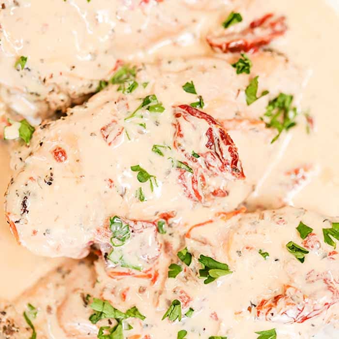 Slow Cooker Creamy Sun Dried Tomato Chicken Recipe crockpot chicken