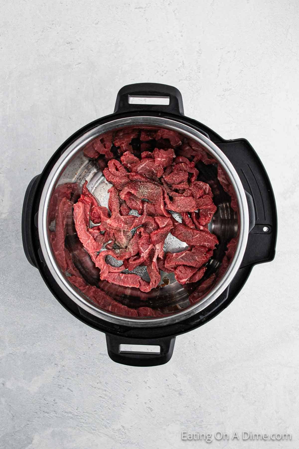 Strips of beef in the instant pot