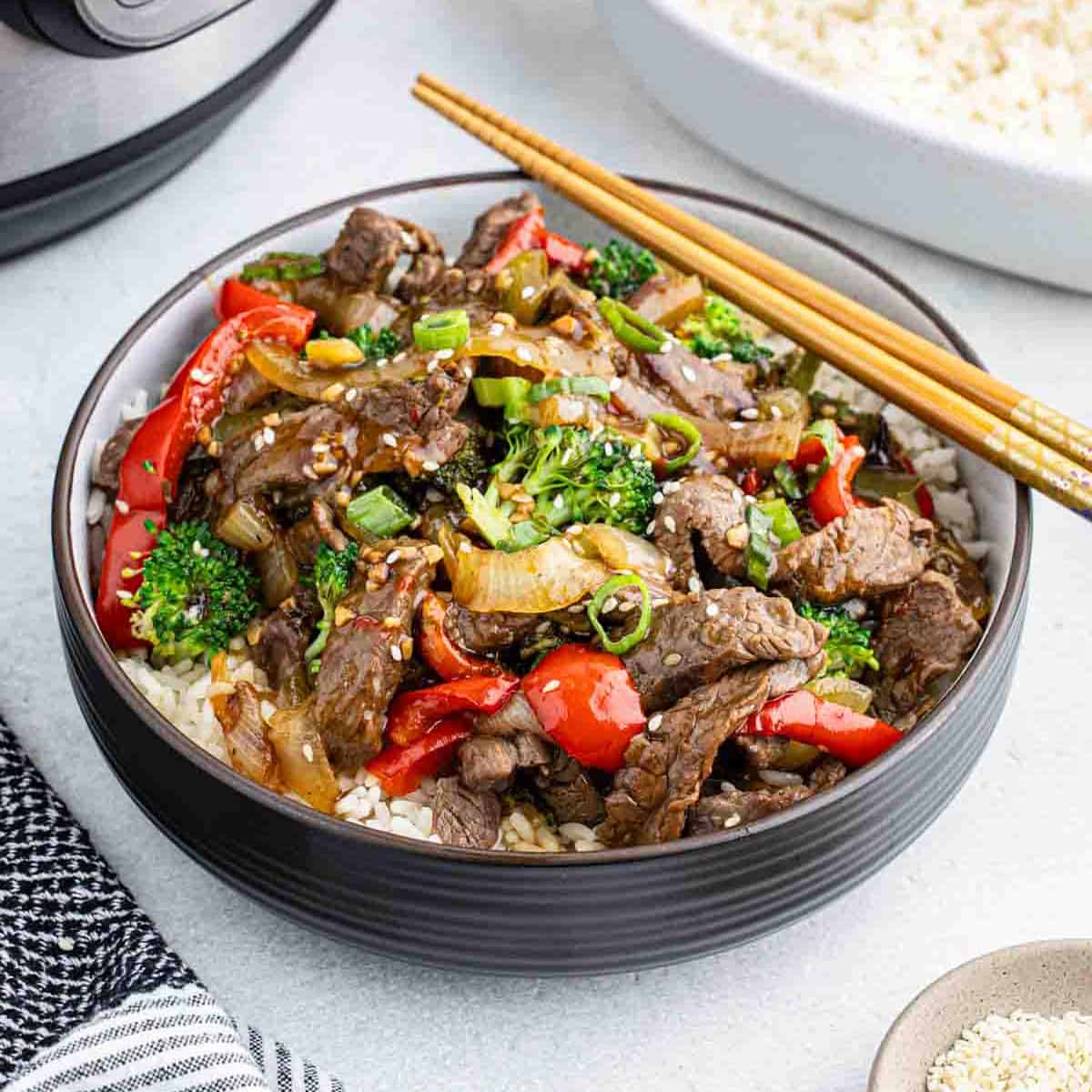 Instant pot beef stir fry - Ready in only 5 minutes for a delicious dinner