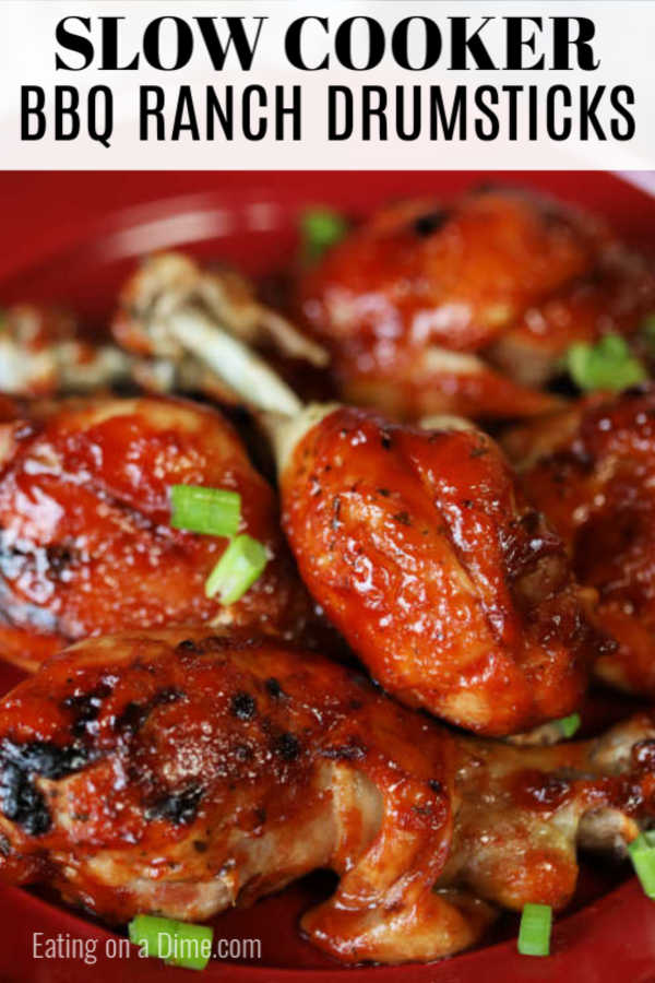 Crock pot BBQ Ranch Drumsticks Recipe gets dinner on the table fast. Toss everything into the slow cooker for perfect drumsticks. This is a family favorite!