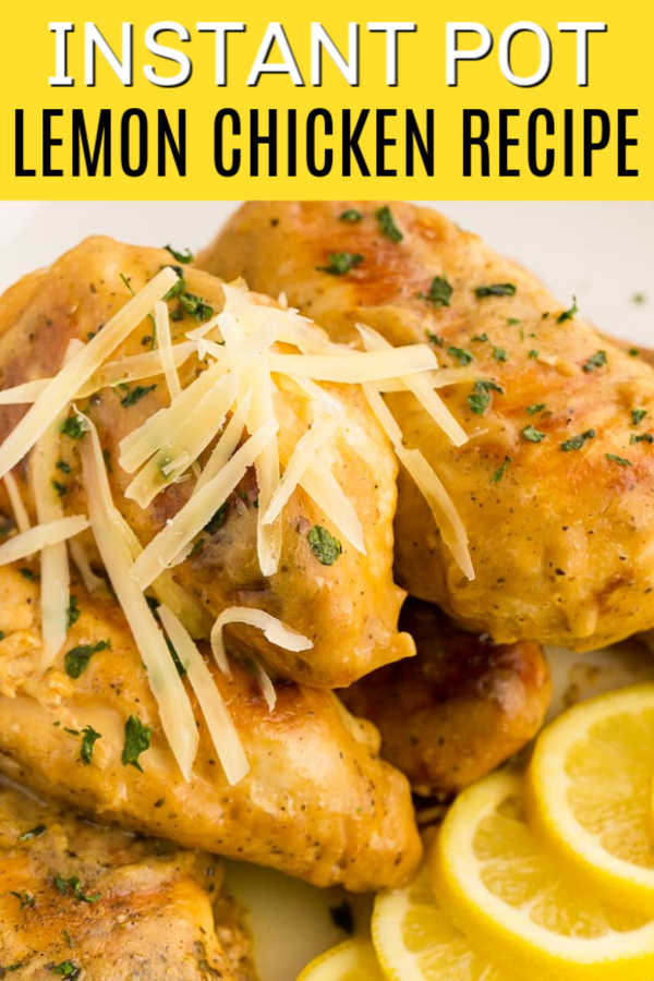 Instant Pot lemon chicken recipe gets dinner on the table in 30 minutes or less! The creamy sauce is so light and perfect to enjoy year round.
