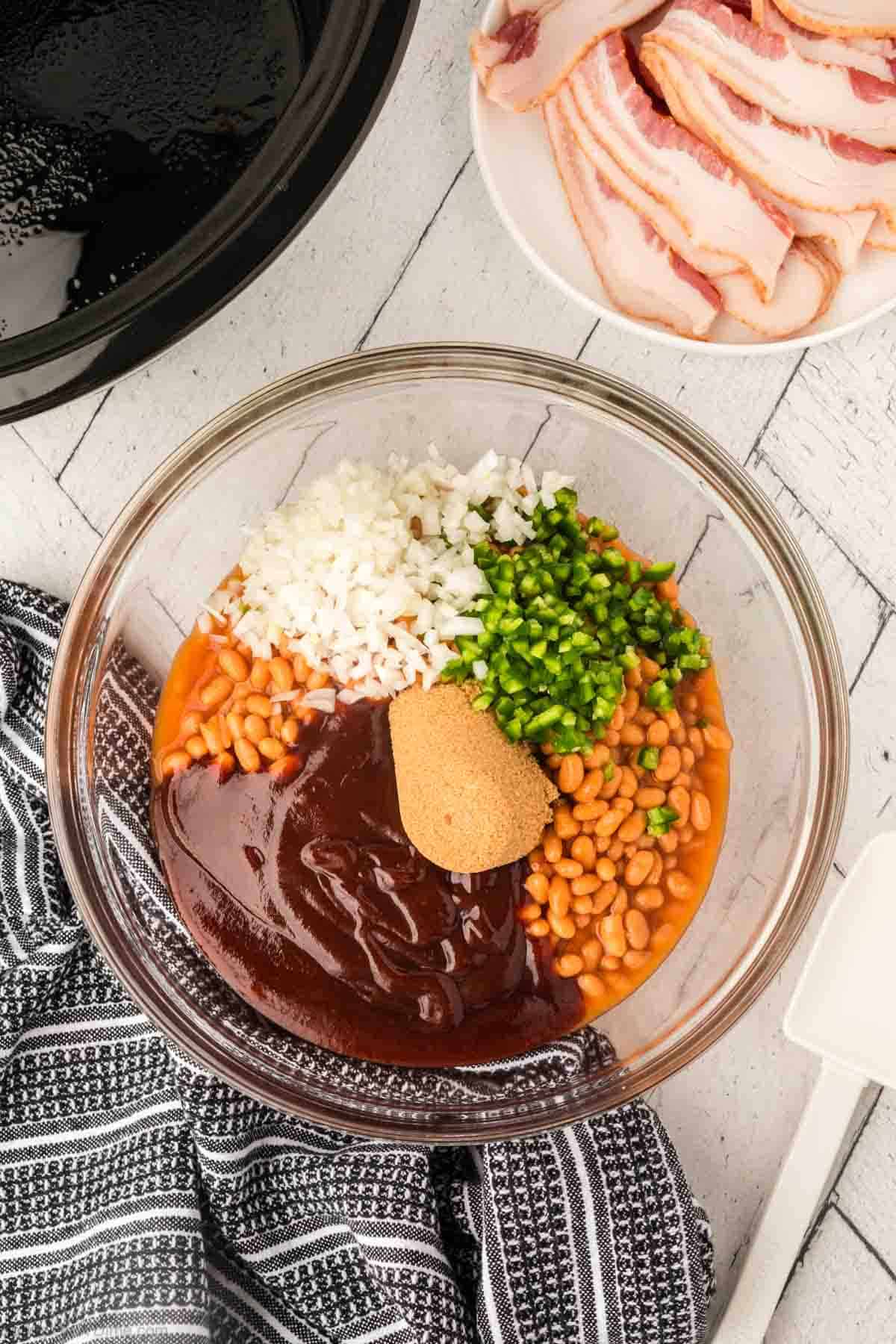 Combining the sauce ingredients in a bowl