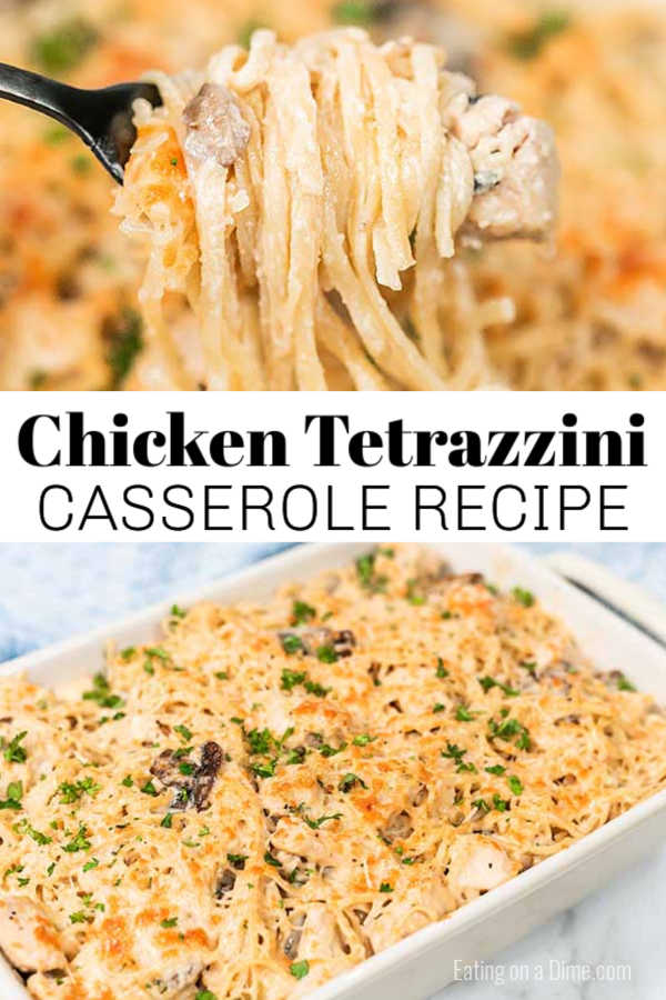 Easy Chicken Tetrazzini Casserole Recipe has everything you need for a great meal. The creamy chicken and pasta come together for the best comfort food.