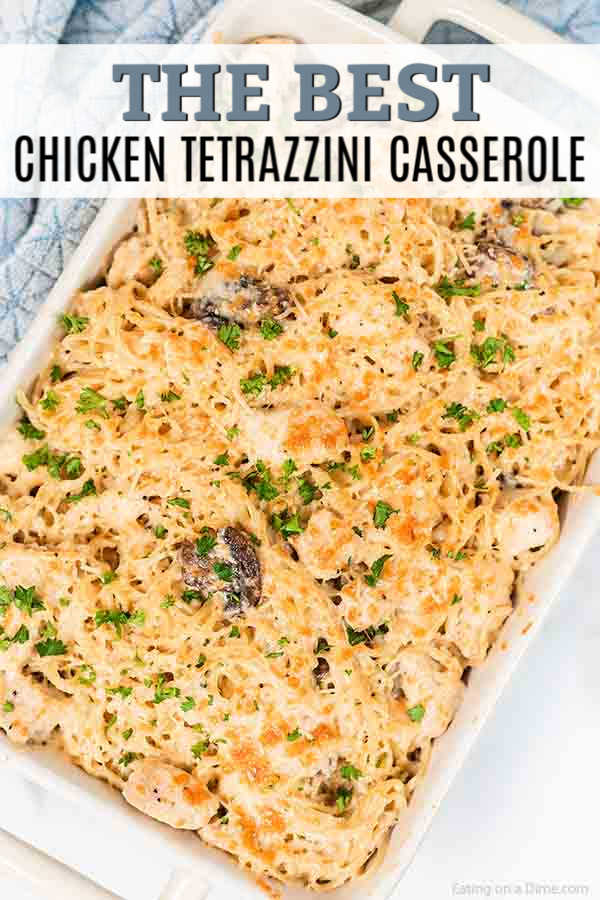 Easy Chicken Tetrazzini Casserole Recipe has everything you need for a great meal. The creamy chicken and pasta come together for the best comfort food.