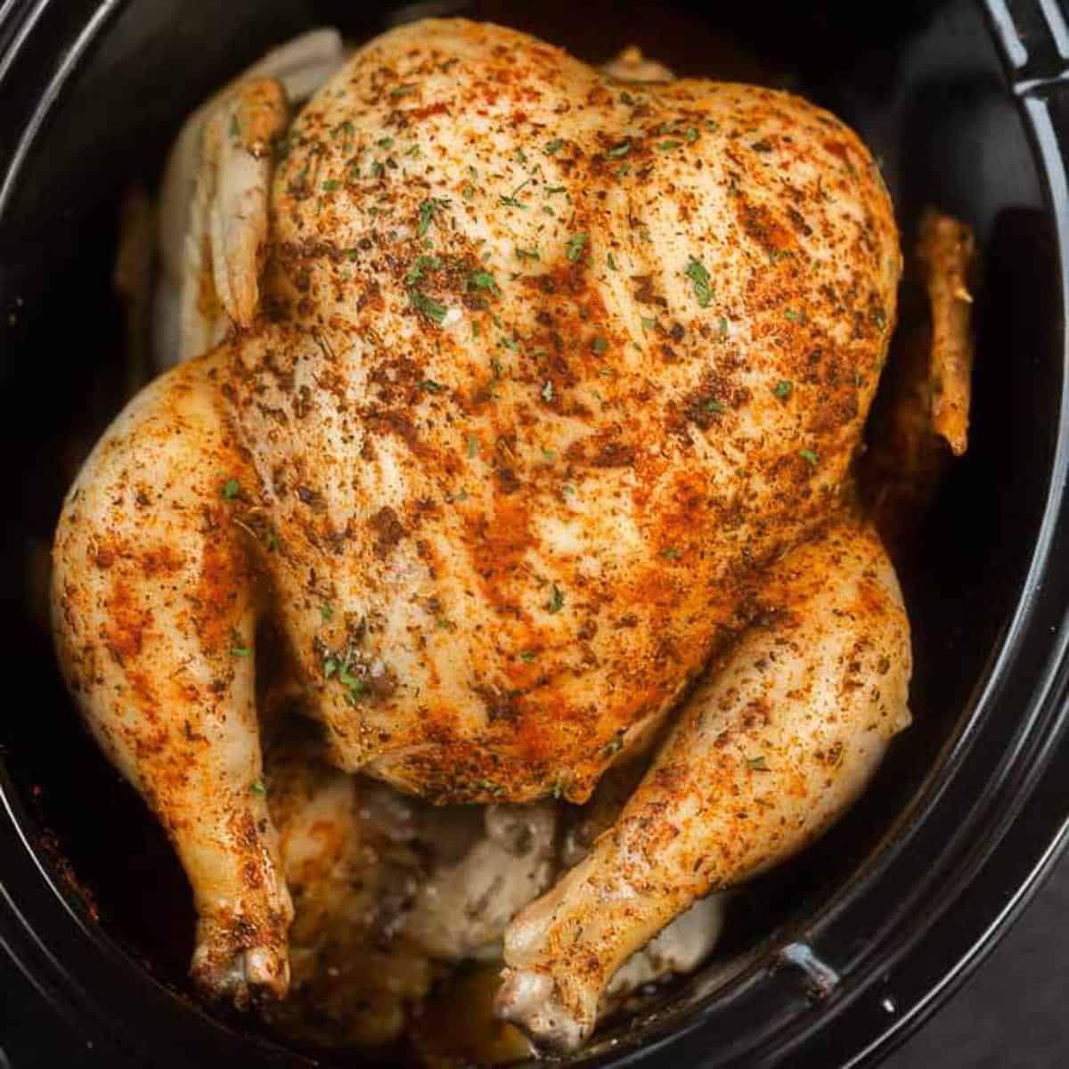 Whole chicken in the slow cooker